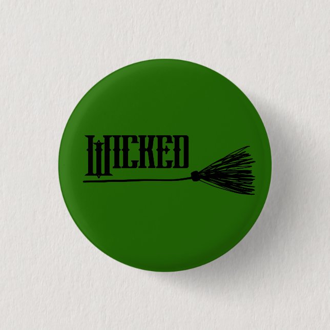 Wicked Hexe Personalisiert Broomstick-Button Button (Vorderseite)