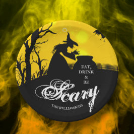 Wicked Hexenmeister Silhouette Halloween Pappteller