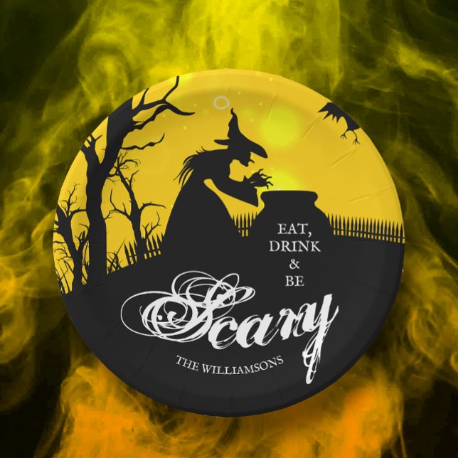 Wicked Hexenmeister Silhouette Halloween Pappteller (Von Creator hochgeladen)