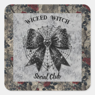 Wicked Hexensoziale Club Coquette Quadratischer Aufkleber