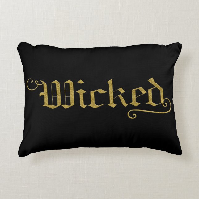 WICKED Imitate Gold Look Halloween Festival Dekokissen (Vorderseite)