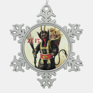 Wicked Krampus Beängstigend Demo Weihnachten Weihn Schneeflocken Zinn-Ornament