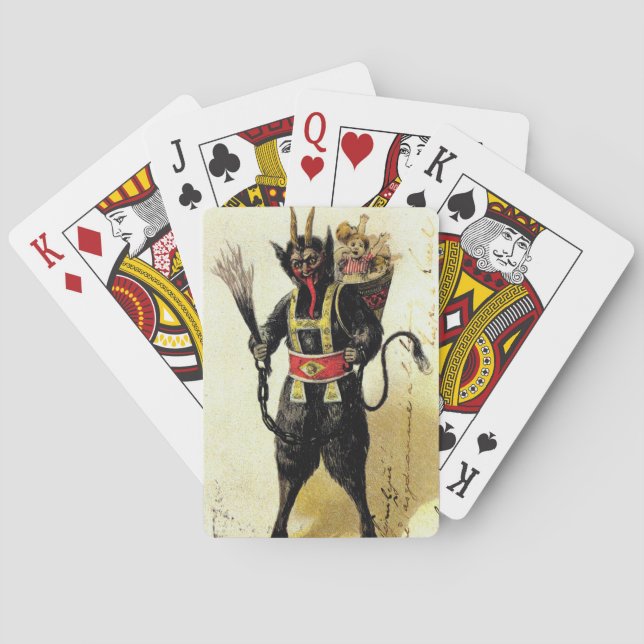 Wicked Krampus Beängstigend Demo Weihnachten Weihn Spielkarten (Rückseite)
