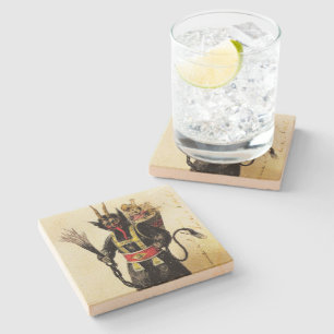 Wicked Krampus Beängstigend Demo Weihnachten Weihn Steinuntersetzer