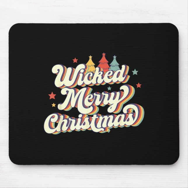 Wicked Merry Christmas Retro Groovy New England Xm Mousepad (Vorne)