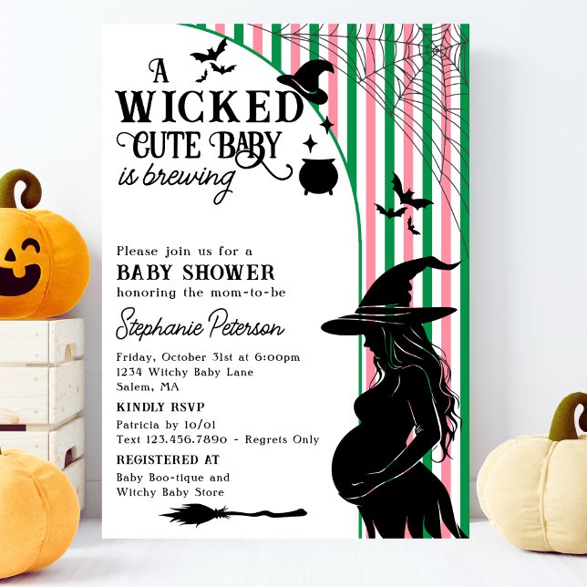 Wicked Niedlich Baby is Breen Halloween Baby Showe Einladung (Von Creator hochgeladen)