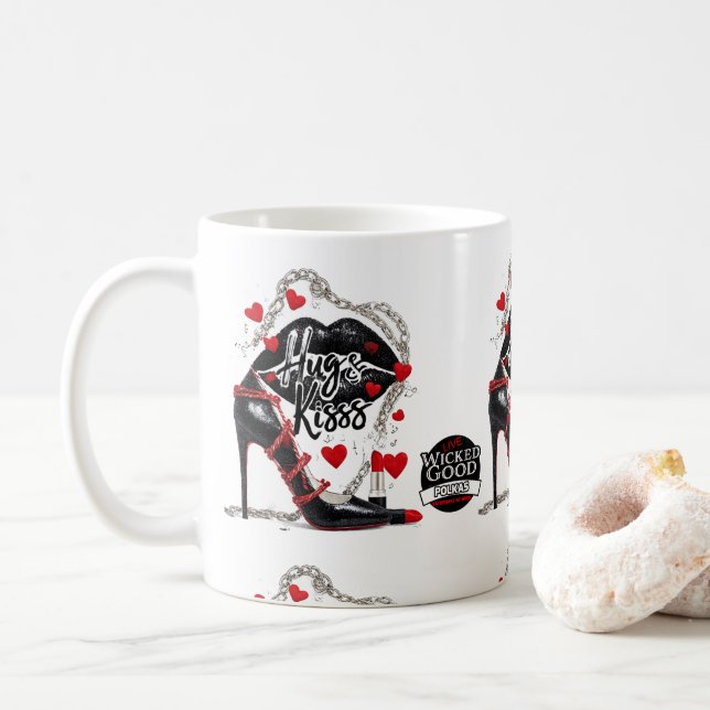 Wicked Polka Radio Hugs and Kisses Mug Kaffeetasse (Mit Donut)