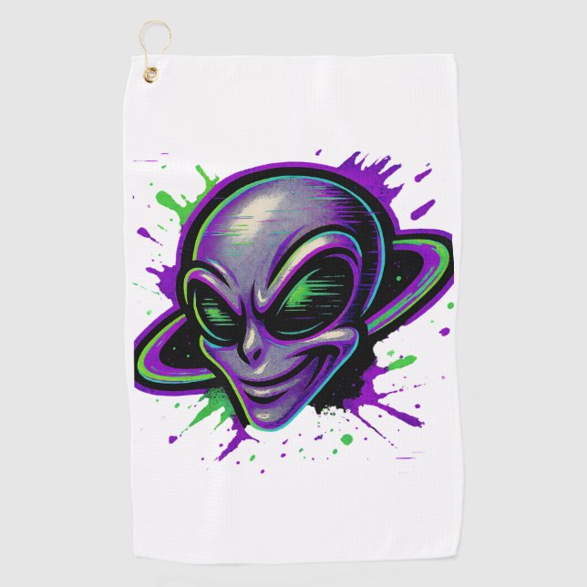 Wicked Shot Alien Golfhandtuch (Vorderseite)