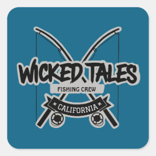 Wicked Tales Fishing-Crew Quadratischer Aufkleber