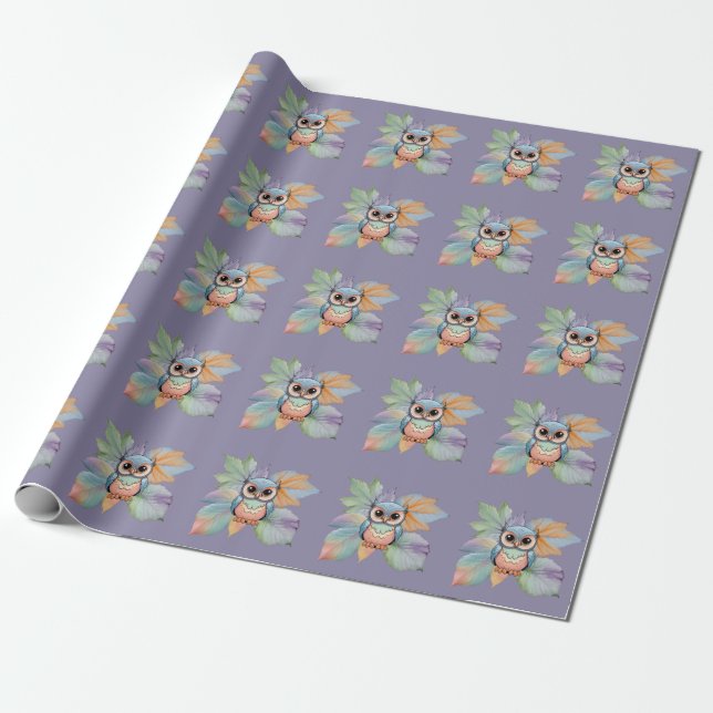 Wickelpapier mit Babyschale und Leaf-Design Geschenkpapier (Ungerollt)