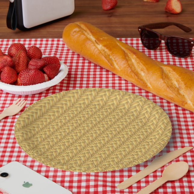 Wicker Basket Weave Seamless Pappteller (Picknick)