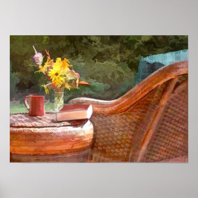 Wicker, Coffee & a Good Book Poster (Vorne)