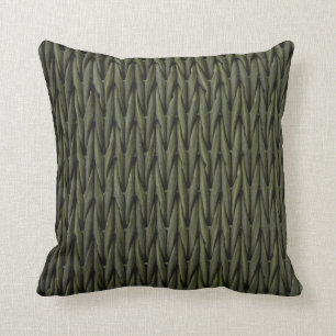 Wicker Rattan schauen Woven Boho Basket Weave Gree Kissen