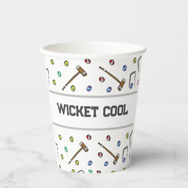 Wicket Cool Croquet Garden Party Pack Picnic Pappbecher (Vorderseite)