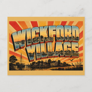 Wickford Village RI Hafenbucht Salzwiesen Kunst Postkarte