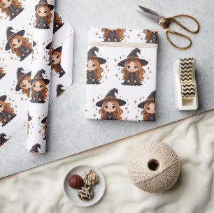 Wickly Niedlich Halloween Hexe   Spooky Adorable Geschenkpapier