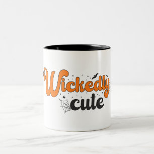 Wickly niedlich - Muster für magische Halloween-Na Zweifarbige Tasse