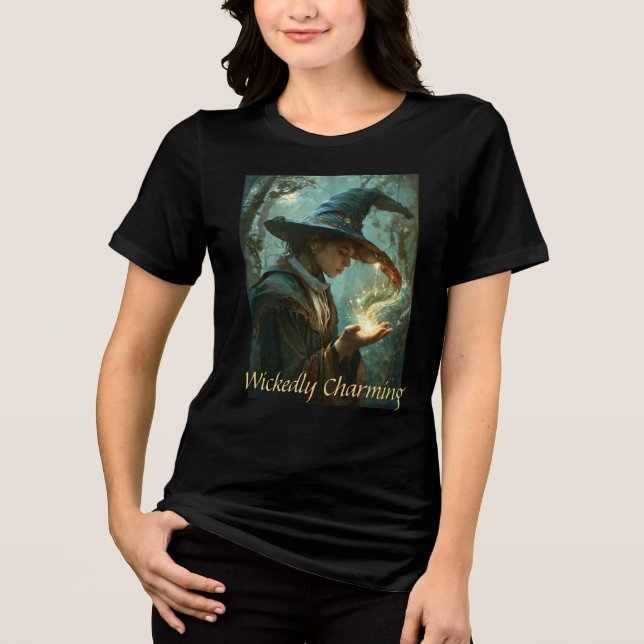 Wickwiederholt Charming Hexe Tri-Blend Shirt (Vorderseite)