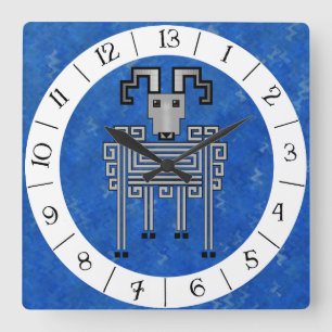 Widder 13 Stunden-Wanduhr Quadratische Wanduhr