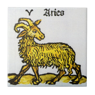 Widder, das goldene Lamm, Vintage-Sternzeichen Fliese