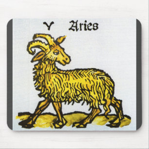 Widder, das goldene Lamm, Vintage-Sternzeichen Mousepad