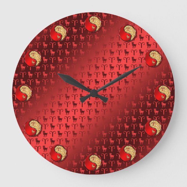 Widder das Lamm Große Wanduhr (Vorderseite)