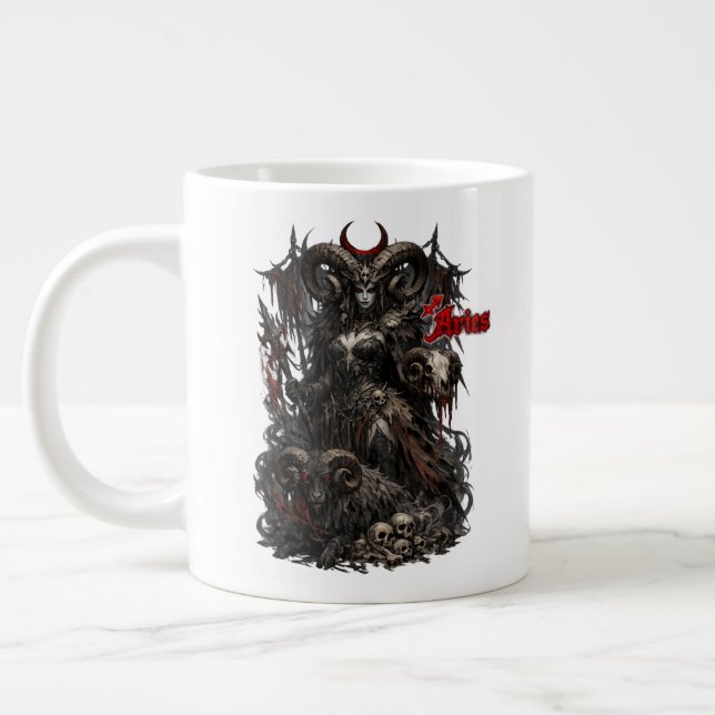 Widder — Der Gehörnte Vorbote Jumbo-Tasse (Links)