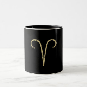 WIDDER Der Widder Gold Pinsel Feuerzeichen Sternze Zweifarbige Tasse