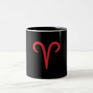 WIDDER Der Widder Rot Astrologie Sternzeichen Feue Zweifarbige Tasse