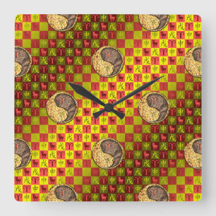 Widder & Erdenaffe Quadratische Wanduhr