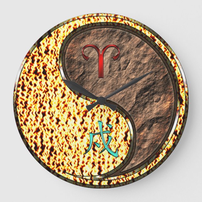 Widder & Erdhund Große Wanduhr (Vorderseite)