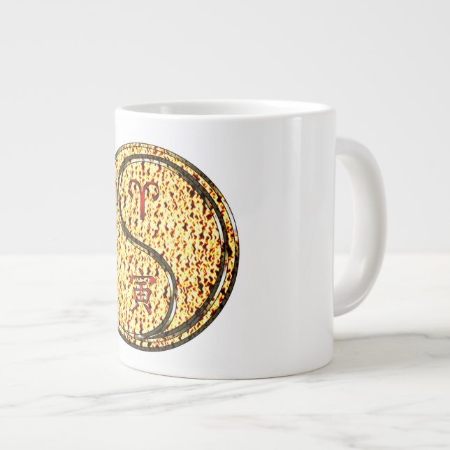 Widder & Feuer-Tiger Jumbo-Tasse (Vorderseite Rechts)