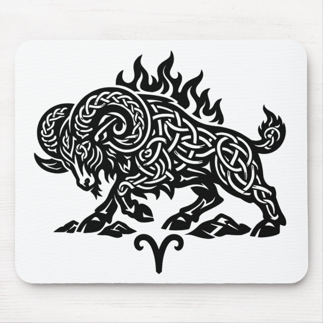 Widder Feuer‑Widder – keltische verfluchte Tinte Z Mousepad (Vorne)