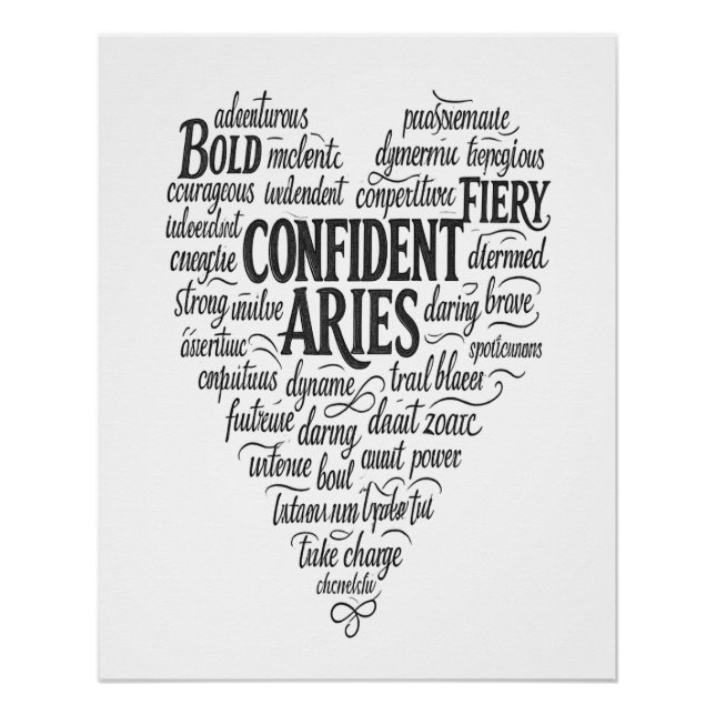 Widder Glänzendes Landschaftsposter | Sternzeichen Poster (Vorderseite)