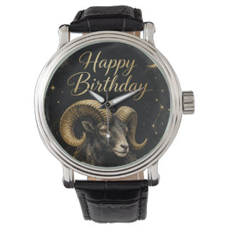 Widder Happy Birthday Sternzeichen Design Armbanduhr