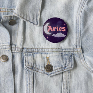 Widder Himmelsästhetik Mond Wolken Sterne Design Button