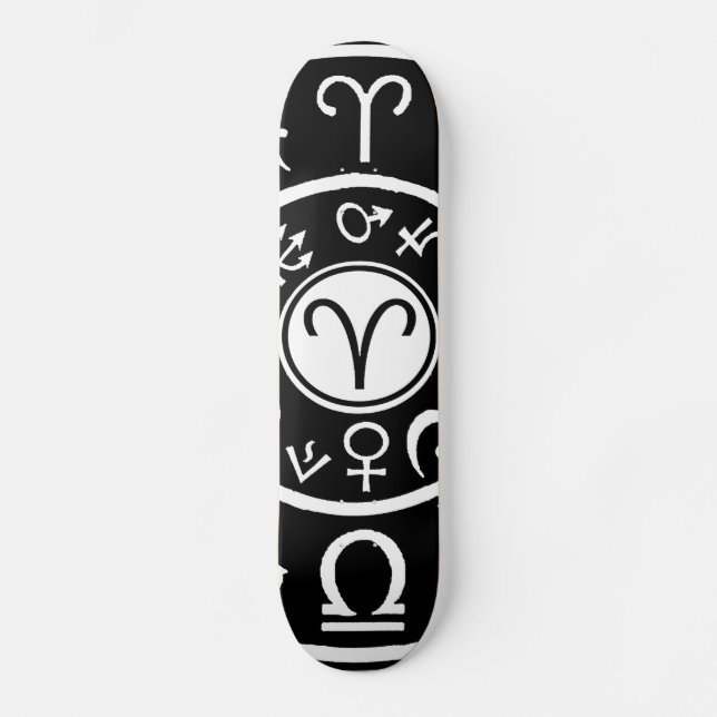 Widder Himmelssternzeichen Skateboard (Vorderseite)