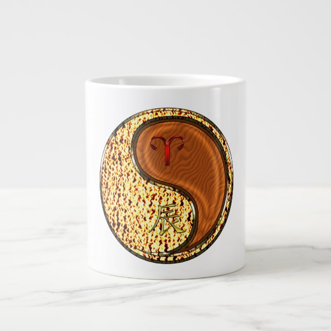 Widder & Holz-Drache Jumbo-Tasse (Vorderseite)