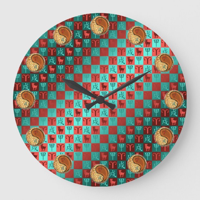 Widder & Holz Hund Große Wanduhr (Vorderseite)