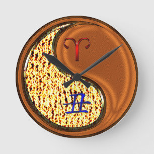 Widder & Holz Ochse Runde Wanduhr