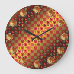 Widder & Holzpferd Große Wanduhr