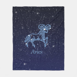 Widder-Konstellation und Tierkreis-Zeichen mit Fleecedecke