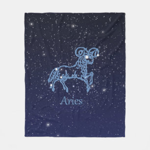 Widder-Konstellation und Tierkreis-Zeichen mit Fleecedecke