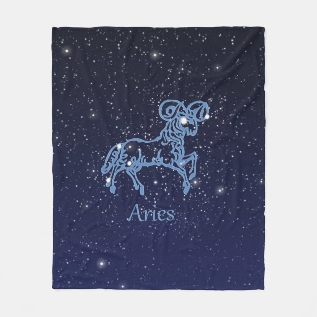 Widder-Konstellation und Tierkreis-Zeichen mit Fleecedecke (Vorderseite)