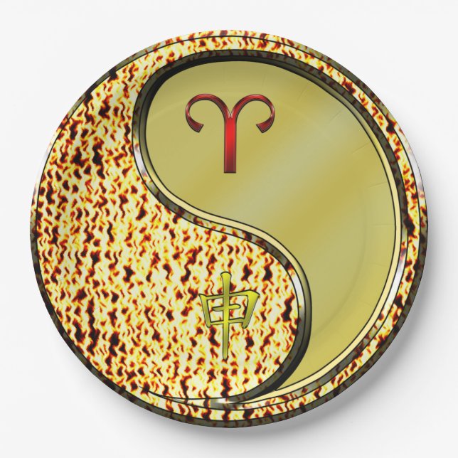 Widder & Metallaffe Pappteller (Vorderseite)