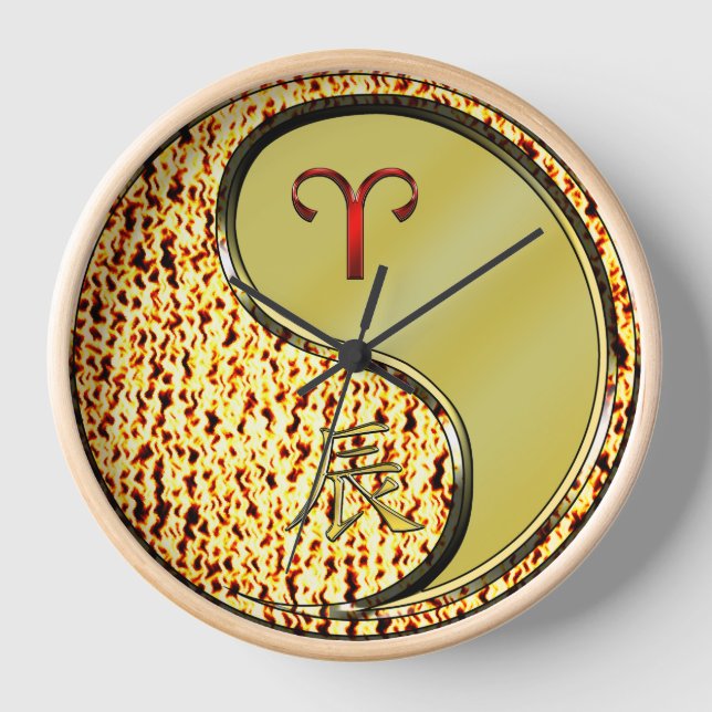Widder & Metalldrache Uhr (Vorderseite)