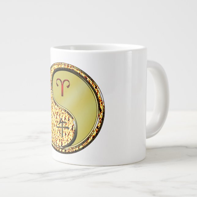 Widder & Metallpferd Jumbo-Tasse (Vorderseite Rechts)