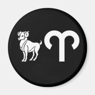 Widder mit Symbol Magnet