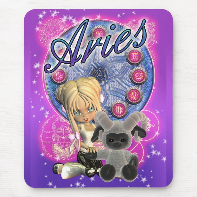 Widder Mousepad mit niedlicher Frau und RAM (Vorne)