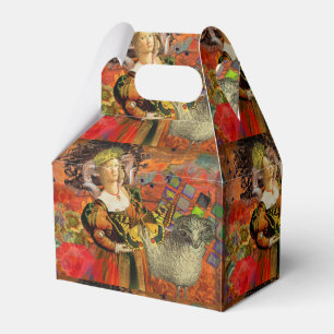 Widder Orange Frau: Gothic Ram Antique Art Collage Geschenkschachtel
